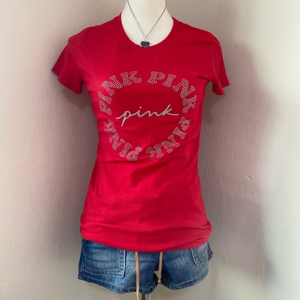 PINK Victoria's Secret Graphic Tee - Red